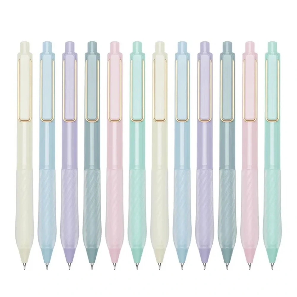 Aisbeiger Pastel Retractable Gel Ink Pens 12ct Set Fine 0.5mm Point Black Ink